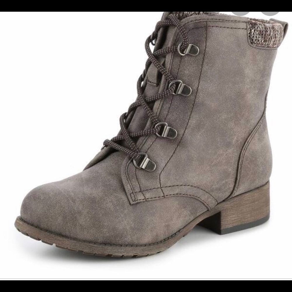 Gray Jellypop Lace Up Boots